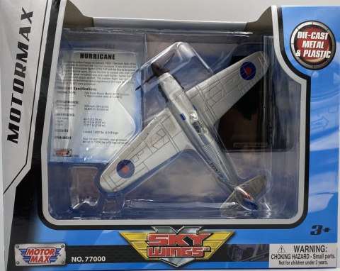 Samolot Hawker Hurricane model podstawka METAL Motormax Samolot Hawker Hurricane model podstawka METAL Motormax