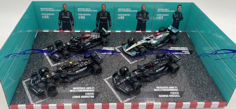 ZESTAW Mercedes AMG F1 Hamilton Russell W12 W13 W14 BBurago 1:43 ZESTAW Mercedes AMG F1 Hamilton Russell W12 W13 W14 BBurago 1:43