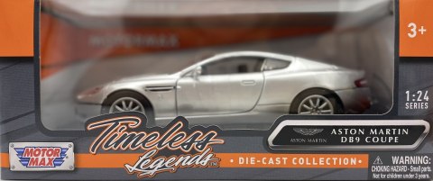 Aston Martin DB9 Coupe 1:24 model Motormax 73321 srebrny Aston Martin DB9 Coupe 1:24 model Motormax 73321 srebrny