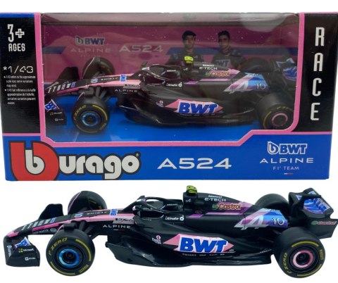 F1 bolid Alpine A524 BWT Bburago #10 Pierre Gasly BBurago 1:43 F1 bolid Alpine A524 BWT Bburago #10 Pierre Gasly BBurago 1:43