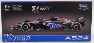 F1 bolid Alpine A524 BWT Bburago #31 Esteban Ocon BBurago 1:43 KASK