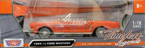 Ford Mustang 1/2 1964 1:18 model Motormax 73145 pomarańczowy Ford Mustang 1/2 1964 1:18 model Motormax 73145 pomarańczowy