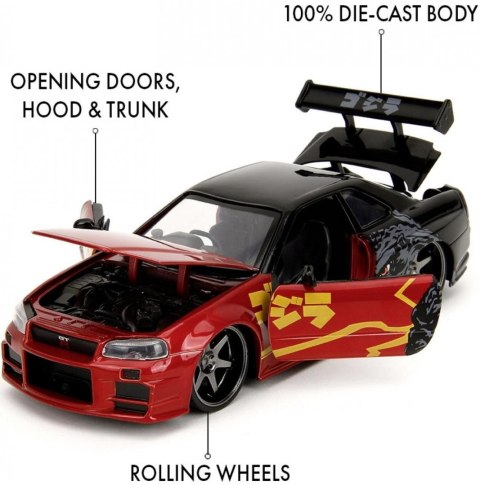 NISSAN Skyline GT-R R34 2002 malowanie Godzilla model JADA 1:24 NISSAN Skyline GT-R R34 2002 malowanie Godzilla model JADA 1:24