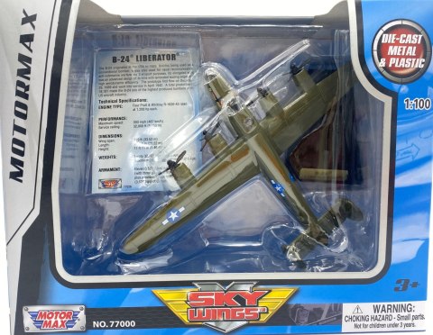 Samolot Consolidated B-24 Liberator model podstawka METAL Motormax Samolot Consolidated B-24 Liberator model podstawka METAL Motormax
