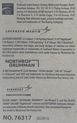 Samolot General Dynamics F-111 Aardvark 3,5" 9 cm METAL Motormax
