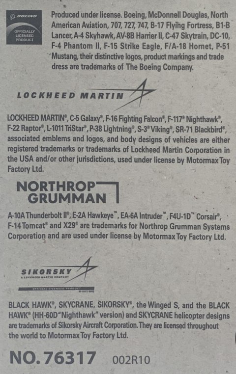 Samolot Lockheed Martin F-16 Fighting Falcon 3,5" 9 cm METAL Motormax Samolot Lockheed Martin F-16 Fighting Falcon 3,5" 9 cm METAL Motormax