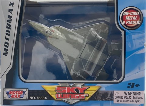 Samolot Lockheed Martin F-22 Raptor 4,5" 11,5 cm METAL Motormax BOX Samolot Lockheed Martin F-22 Raptor 4,5" 11,5 cm METAL Motormax BOX