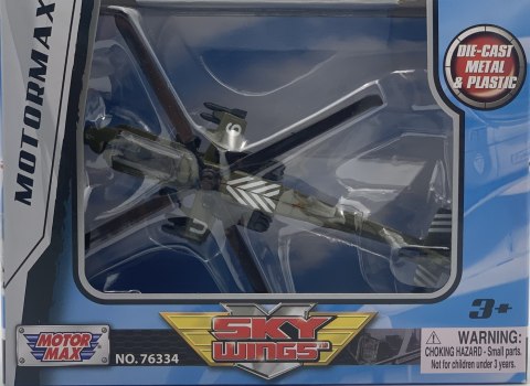 Śmigłowiec Boeing AH-64 Apache 4,5" 11,5 cm METAL Motormax BOX Śmigłowiec Boeing AH-64 Apache 4,5" 11,5 cm METAL Motormax BOX