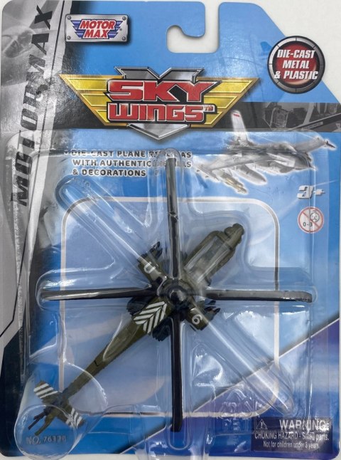 Śmigłowiec szturmowy Boeing AH-64 Apache 4,5" 11,5 cm METAL Motormax Śmigłowiec szturmowy Boeing AH-64 Apache 4,5" 11,5 cm METAL Motormax