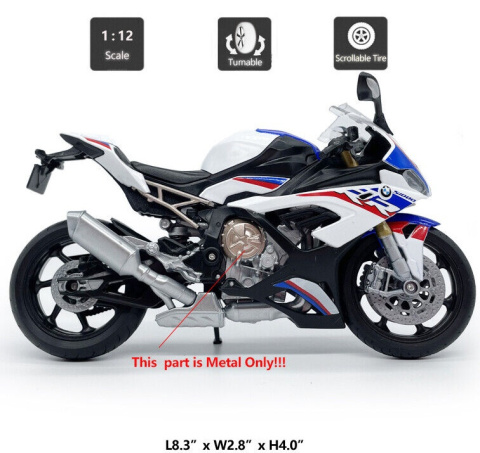 BMW S 1000 RR motocykl model 1:12 Welly 62107 BMW S 1000 RR motocykl model 1:12 Welly 62107