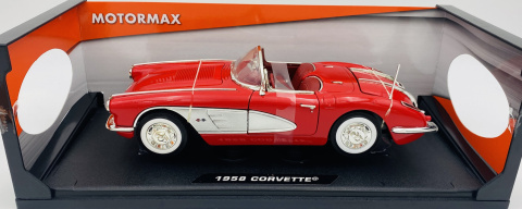Chevrolet CORVETTE 1958 1:18 model Motormax 73109 czerwony Chevrolet CORVETTE 1958 1:18 model Motormax 73109 czerwony