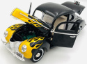 Ford Deluxe 1940 1:18 model Motormax 73108 czarny żółte płomienie