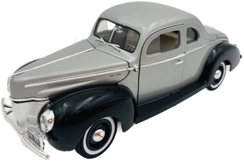 Ford Deluxe 1940 1:18 model Motormax 73108 szary z czarnym Ford Deluxe 1940 1:18 model Motormax 73108 szary z czarnym