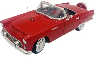 Ford Thunderbird convertible 1956 1:18 model Motormax 73173 czerwony