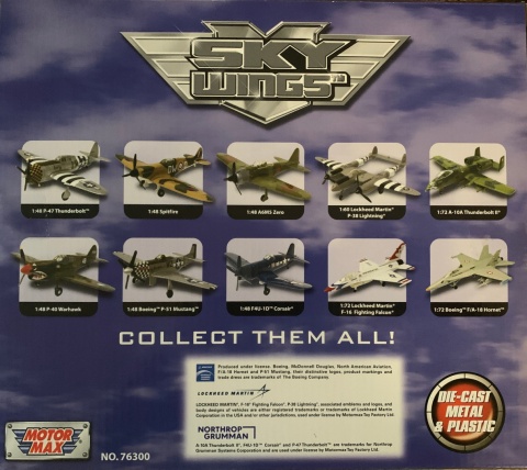 Samolot Vought F-4U 1D Corsair duży model podstawka METAL Motormax 76355 Samolot Vought F-4U 1D Corsair duży model podstawka METAL Motormax 76355