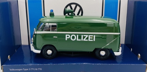 VW Type 2 T1 Polizei Policja niemiecka model 1:24 Motormax 79574 VW Type 2 T1 Polizei Policja niemiecka model 1:24 Motormax 79574