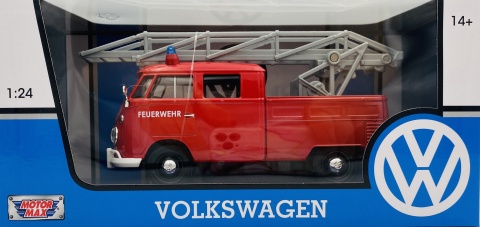 VW Type 2 T1 straż pożarna z drabiną model 1:24 Motormax 79584 VW Type 2 T1 straż pożarna z drabiną model 1:24 Motormax 79584