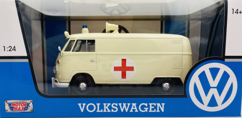 Volkswagen Type 2 T1 Ambulance karetka pogotowia model 1:24 Motormax 79565 Volkswagen Type 2 T1 Ambulance karetka pogotowia model 1:24 Motormax 79565