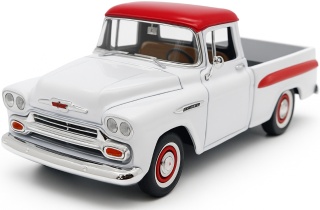 Chevy Apache Fleetside Pickup 1:24 Motormax 79311 biały - czerwony dach