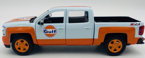 Chevy Silverado 1500 LT Z71 Crew Cab GULF Livery model 1:27 Motormax 79666 Chevy Silverado 1500 LT Z71 Crew Cab GULF Livery model 1:27 Motormax 79666