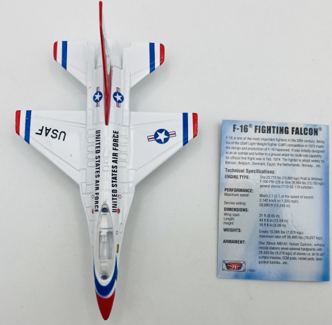 General Dynamics F-16 Fighting Falcon model podstawka METAL Motormax General Dynamics F-16 Fighting Falcon model podstawka METAL Motormax