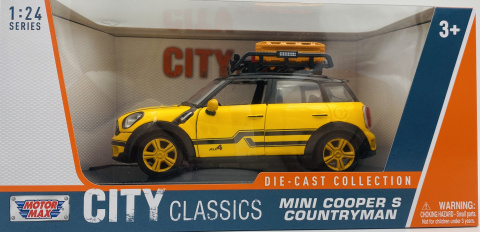MINI Cooper S Countryman z bagażkiem dachowym model 1:24 Motormax 79752 MINI Cooper S Countryman z bagażkiem dachowym model 1:24 Motormax 79752