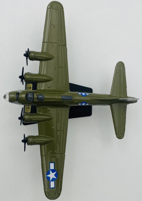 Samolot Boeing B-17 Flying Fortress model podstawka METAL Motormax zielony Samolot Boeing B-17 Flying Fortress model podstawka METAL Motormax zielony