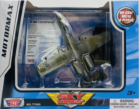 Samolot Fairchild Republic A-10 Thunderbolt model podstawka METAL Motormax Samolot Fairchild Republic A-10 Thunderbolt model podstawka METAL Motormax