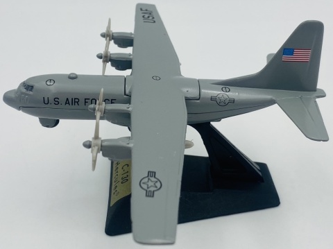 Samolot Lockheed C-130 Hercules model podstawka METAL Motormax szary Samolot Lockheed C-130 Hercules model podstawka METAL Motormax szary