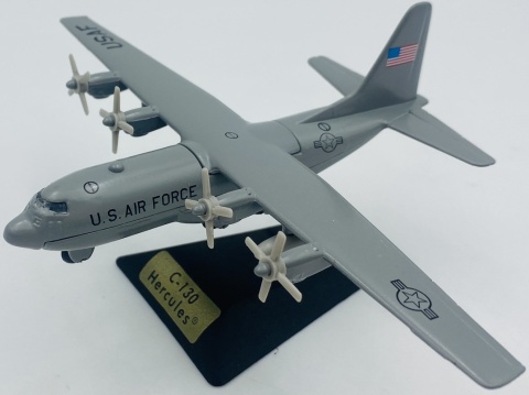 Samolot Lockheed C-130 Hercules model podstawka METAL Motormax szary Samolot Lockheed C-130 Hercules model podstawka METAL Motormax szary