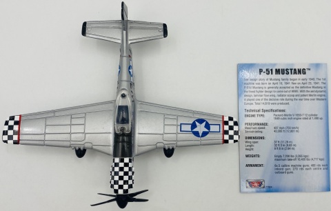 Samolot North American P-51 Mustang model podstawka METAL Motormax Samolot North American P-51 Mustang model podstawka METAL Motormax