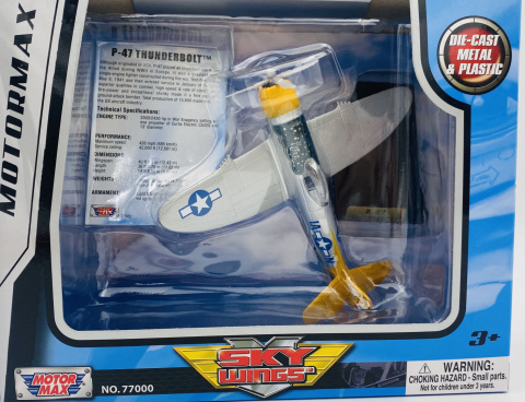 Samolot Republic P-47 Thunderbolt "Jug" model podstawka METAL Motormax Samolot Republic P-47 Thunderbolt "Jug" model podstawka METAL Motormax