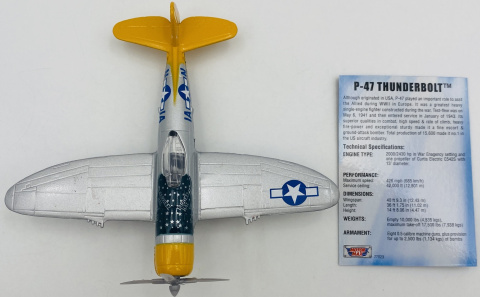 Samolot Republic P-47 Thunderbolt "Jug" model podstawka METAL Motormax Samolot Republic P-47 Thunderbolt "Jug" model podstawka METAL Motormax