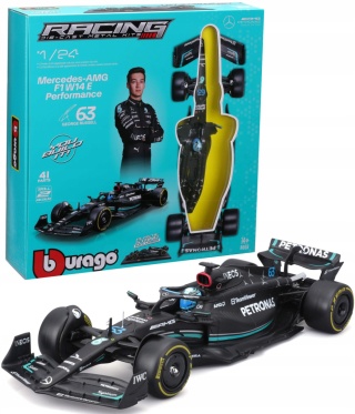 Bolid do składania F1 Mercedes AMG W14 E 2023 #63 Russell Bburago 1:24