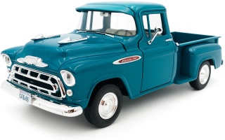 Chevy 3100 Stepside Pickup 1957 model 1:24 Motormax 79381 turkusowy