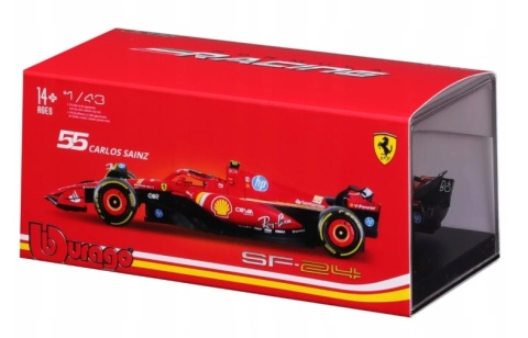 F1 FERRARI SF-24 2024 C. Sainz #55 Imola KASK BBurago 1:43 F1 FERRARI SF-24 2024 C. Sainz #55 Imola KASK BBurago 1:43
