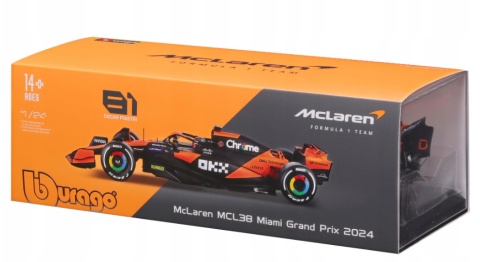McLaren MCL38 GP Miami F1 2024 #81 Piastri KASK BBurago 1:24 McLaren MCL38 GP Miami F1 2024 #81 Piastri KASK BBurago 1:24