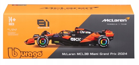 McLaren MCL38 GP Miami F1 2024 #81 Piastri KASK BBurago 1:24 McLaren MCL38 GP Miami F1 2024 #81 Piastri KASK BBurago 1:24