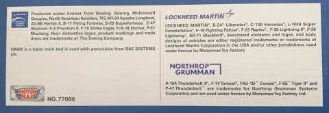 Samolot Lockheed Martin F-22 Raptor podstawka METAL Motormax