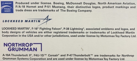 Samolot Northrop F-20 Tigershark 4,5" 11,5 cm METAL Motormax