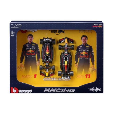 ZESTAW Red Bull F1 Verstappen Perez RB20 2024 do zawieszenia BBurago 1:43 ZESTAW Red Bull F1 Verstappen Perez RB20 2024 do zawieszenia BBurago 1:43