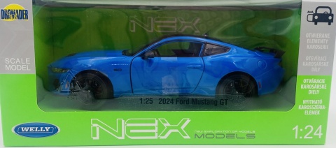 FORD MUSTANG GT 2024 metal model 24123 Welly 1:24 niebieski