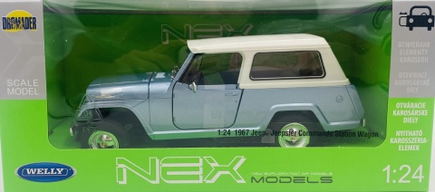 Jeep Jeepster Commando Station Wagon 1967 model 24117 Welly 1:24 niebieski
