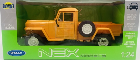 Jeep WILLYS Pickup 1947 model 24116 Welly 1:24 pomarańczowy