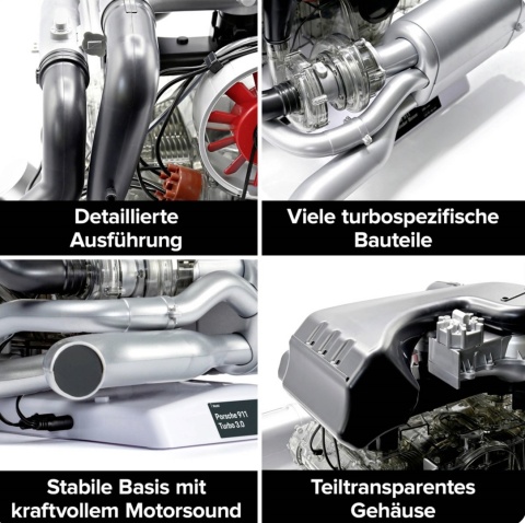 MODEL silnika Porsche 911 Turbo 6 cylindrów boxer - do złożenia Franzis 1:3