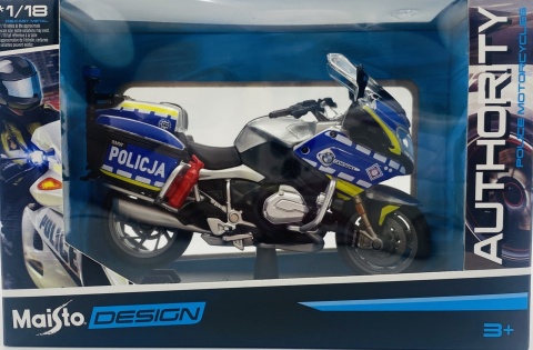 Motocykl BMW R 1200 RT POLICJA Polska WRD na podstawce model 1:18 Maisto