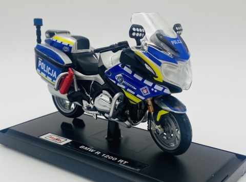 Motocykl BMW R 1200 RT POLICJA Polska WRD na podstawce model 1:18 Maisto