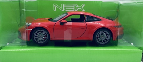 PORSCHE 911 (992) Carrera 4S 2020 model 24099 WELLY 1:24 czerwony