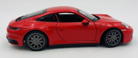 PORSCHE 911 (992) Carrera 4S 2020 model 24099 WELLY 1:24 czerwony