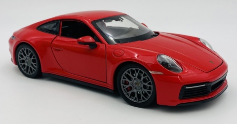 PORSCHE 911 (992) Carrera 4S 2020 model 24099 WELLY 1:24 czerwony
